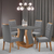 Conjunto de Mesa Sala de Jantar 1,20m 4 Cadeiras Veneto Madeirado / Cinza Veludo Viero - comprar online