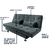 Sofá Cama 3 Lugares 1,84m Andradas Veludo Suede Cinza Mamflex - loja online