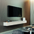 Rack Suspenso Para Painel ou TV até 75 Polegadas 3 Gavetas 2,17m Aspen Off White EDN