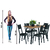 Conjunto de Mesa Sala de Jantar Lotus com 6 Cadeiras Tampo Madeirado 1,36m Artefamol