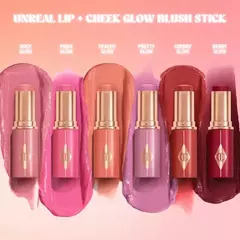 Unreal Lip + Cheek Glow Blush Stick com ácido hialurônico -Cor: vibrant cool pink - Trend & Pop