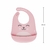 Babador de Silicone com Pega Migalhas Gumy Rosa - Buba na internet