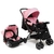 Carrinho com Bebê Conforto Travel System Reverse Rosa Rajado - Cosco