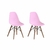Conjunto Com 2 Cadeiras Eames Infantil Rosa Base Em Madeira - Empório Tiffany