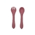 Garfo e Colher de Silicone Piccolo Rosa - Infanti