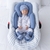 Almofada Redutora Bebê Fofo Malha para Bebê Conforto e Carrinho Azul Jeans - DBella for Baby na internet