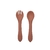 Garfo e Colher de Silicone Piccolo Terracota - Infanti