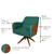 Poltrona Giratória Verde Encosto Estofado Lívia - Poltrona Decorativa Pés Imbuia - Urban Decor