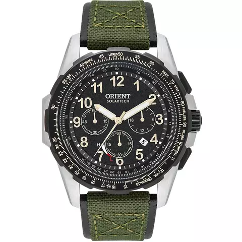 RELÓGIO ORIENT SOLARTECH MASCULINO CRONÓGRAFO MBSNC007 P2EX PRETO