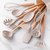 Set Utensilios De Cocina Punta Silicona Mango Madera Kit X12 - tienda online