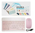 Imagen de Kit Teclado + Mouse Bluetooth Compu Notebook Celular Pastel