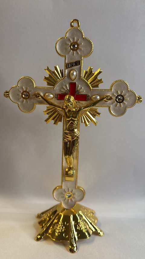 CRUCIFIXO METAL PAREDE E MESA 15 CM (TS-24)