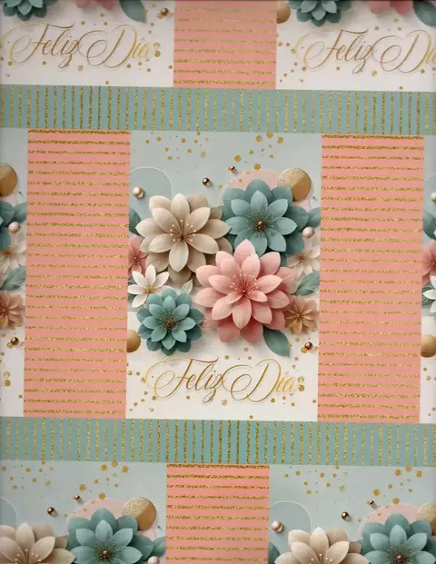 Papel De Regalo Con 10 Flores - comprar en línea