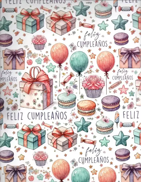 Papel De Regalo Con 10 Cumpleanos - comprar en línea
