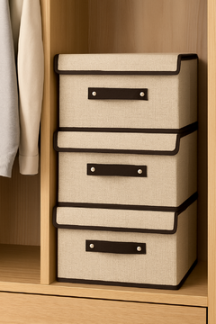 Pack de 3 Organizadores de Ropa Plegable con Tapa Mediano | Pack + E-book de regalo - comprar online