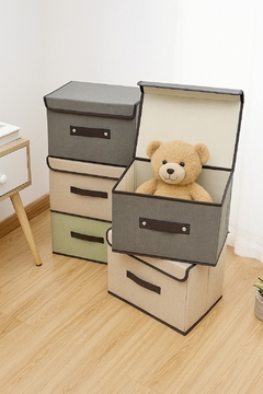 Imagen de Pack de 3 Organizadores de Ropa Plegable con Tapa Mediano | Pack + E-book de regalo