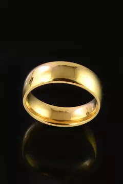 Aliança 6mm Abaulada Lisa Banhada A Ouro 18k