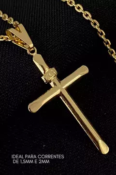 Pingente Crucifixo Palito Tipo 6 - 3x1,9cm - 1,0g - Banhado A Ouro 18k