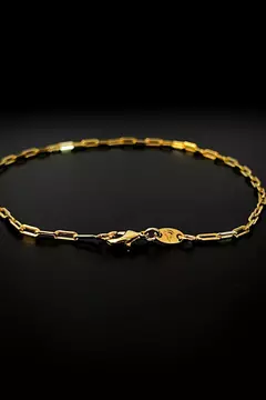 Pulseira Cadeado Alongado 1,5mm Fecho Lagosta 2,0g Banhada A Ouro 18k - comprar online