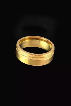 Aliança 8mm Diamantada Banhada A Ouro 18k