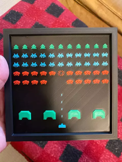 Quadro 3D Space Invaders Atari Exclusivo - comprar online
