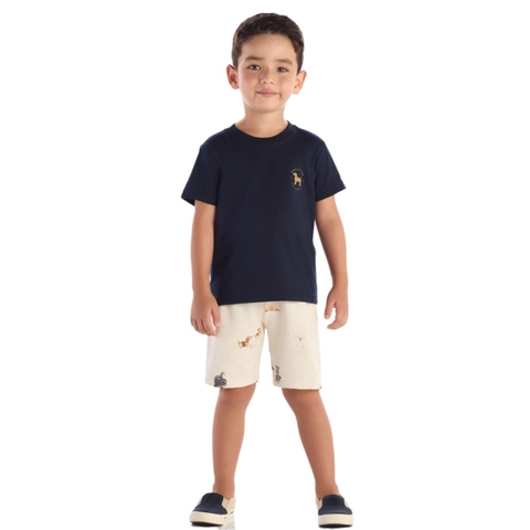 CONJUNTO CAMISETA MASC. E SHORTS CACHORRINHO