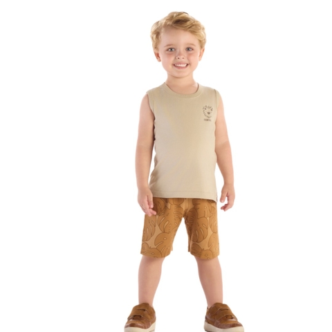 Conjunto Regata e Bermuda Lion King Tropical