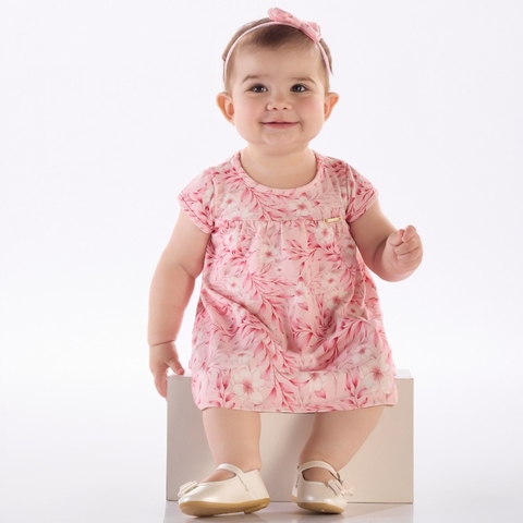 Body Vestido Floral bebê Menina