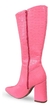 Bota Cano Longo Croco Rosa Via Uno 691004-R - Melfior