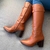 Bota Cano Longo Couro Marrom Salto Bloco Bottero 532994-01 - Melfior