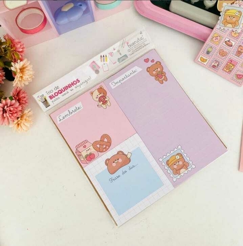 Trio de Bloquinhos Ursinho