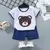 Imagem do 2 pçs mãe crianças roupas conjuntos de crianças meninos menina camiseta shor