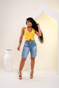 Bermuda Feminina Jeans Claro Ciclista - loja online