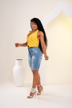 Bermuda Feminina Jeans Claro Ciclista na internet