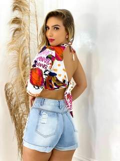 Short Curto Jeans Feminino Jeans Luxo - Da Luz Moda