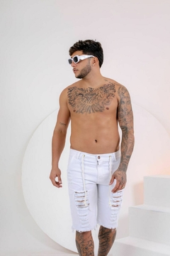 Bermuda Masculina Jeans Cor Branca - loja online