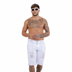 Bermuda Masculina Jeans Cor Branca