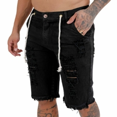 Bermuda Masculina Jeans Cor Preta - comprar online