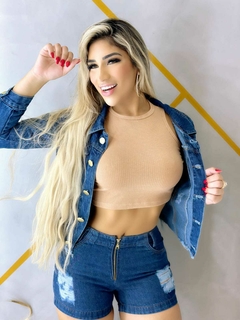 Jaqueta Jeans Feminina Modelagem Curta - Um Toque de Juventude e Modernidade! - loja online