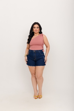Short Plus Size Cintura alta, ajuste regular com Botão e zíper frontal Alta resistência e conforto - loja online