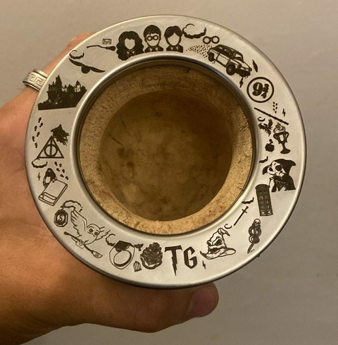 Mate Imperial Harry Potter/Disney – Grabado Especial | Cuero Negro | Guarda de Alpaca