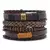 pulseira masculina 4 peças/conjunto Trançado Envoltório Pulseiras De Couro pa - comprar online
