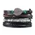 pulseira masculina 4 peças/conjunto Trançado Envoltório Pulseiras De Couro pa na internet