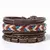 pulseira masculina 4 peças/conjunto Trançado Envoltório Pulseiras De Couro pa - loja online