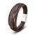 Imagem do pulseira de couro tecida à mão, luxuosa, multicamadas, masculina, fivela