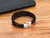 pulseira de couro tecida à mão, luxuosa, multicamadas, masculina, fivela