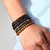 pulseira masculina 4 peças/conjunto Trançado Envoltório Pulseiras De Couro pa - comprar online