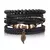 pulseira masculina 4 peças/conjunto Trançado Envoltório Pulseiras De Couro pa na internet