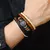 pulseira masculina 4 peças/conjunto Trançado Envoltório Pulseiras De Couro pa