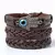 pulseira masculina 4 peças/conjunto Trançado Envoltório Pulseiras De Couro pa - comprar online